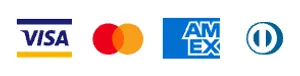We accept Visa, Mastercard and AMEX
